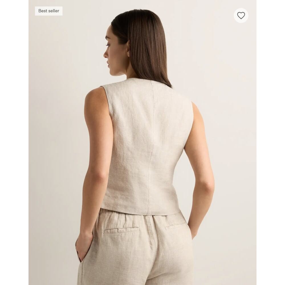 Quince 100% European Linen Vest Size M NWT - Picture 3 of 6